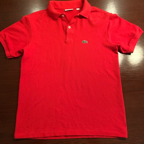 Worn Twice! Boys Sz 14 Red Lacoste Polo - Picture 6 of 6